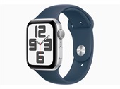 Apple Watch SE 2022 44mm - Silver Aluminium Case with Storm Blue Sport Band - M/L